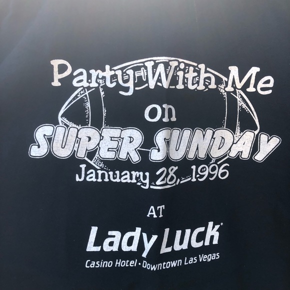 1996 Super Bowl XXX Lady Luck Casino Party With Me Shirt XL - Picture 3 of 7